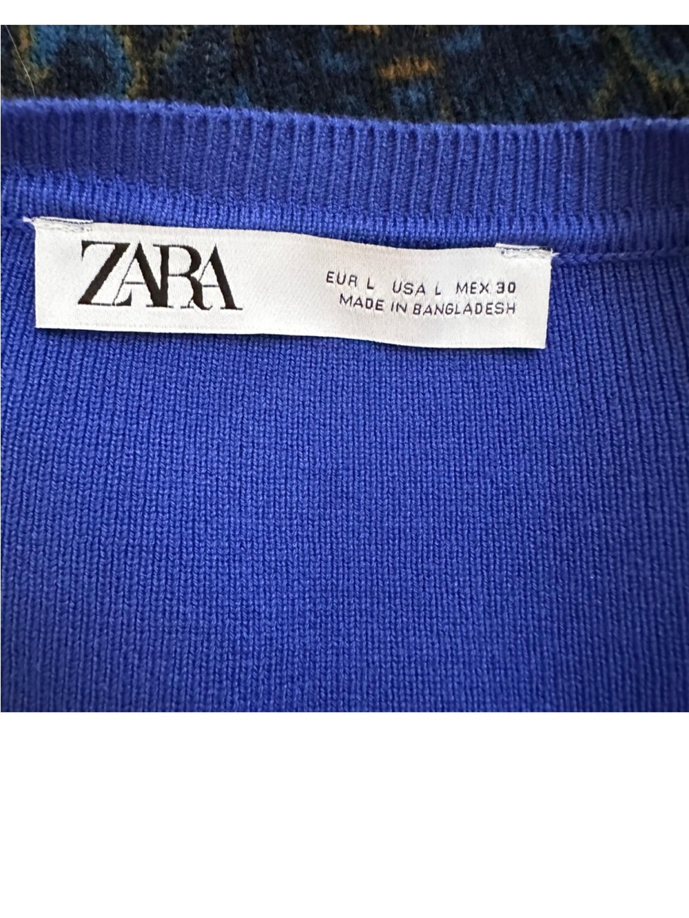 Zara Cobalt Blue Long Sleeve Knit Top - Picture 3 of 4